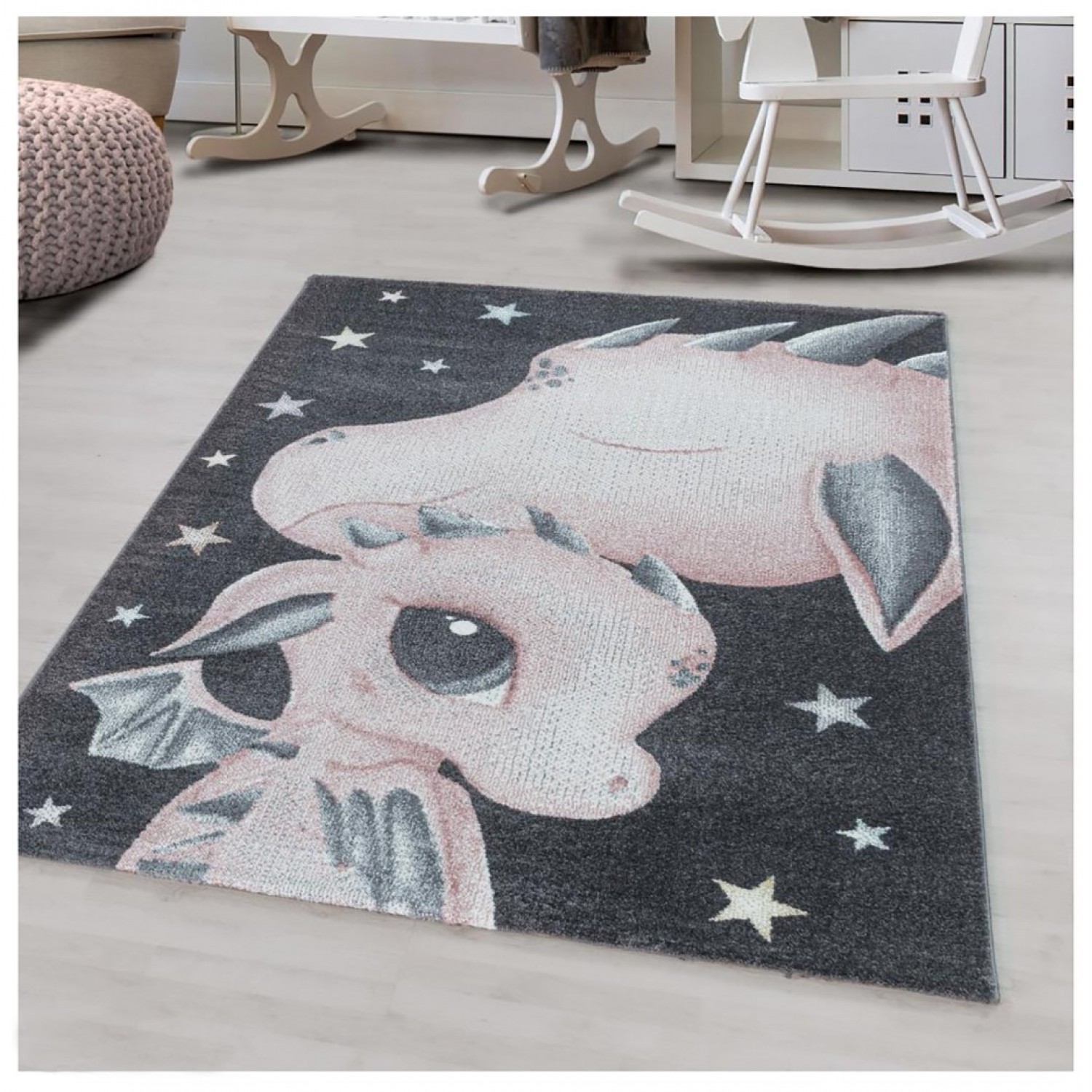 Παιδικό Χαλί Frieze Kids 2107A Pink - 080x150 cm 3
